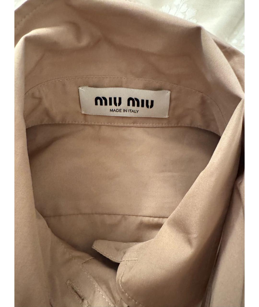 MIU MIU Бежевая хлопковая блузы, фото 3