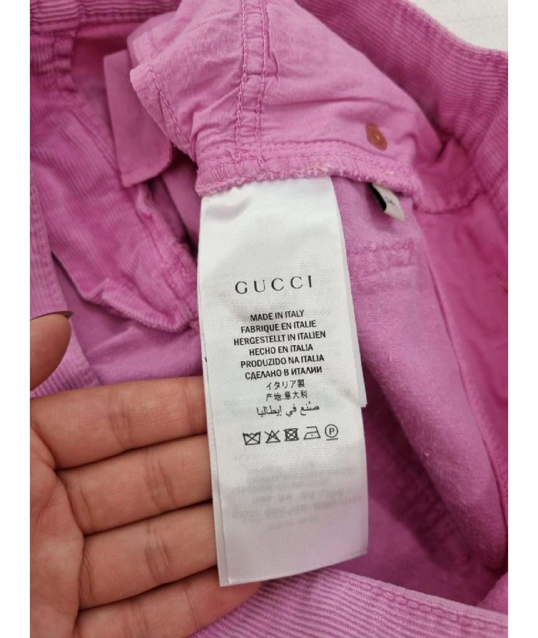 GUCCI Розовые хлопковые джинсы клеш, фото 7