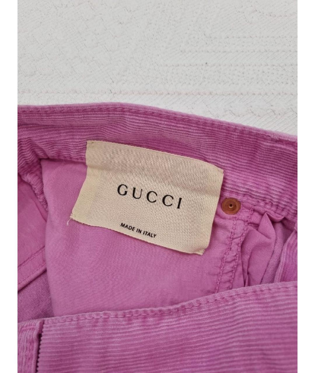 GUCCI Розовые хлопковые джинсы клеш, фото 9