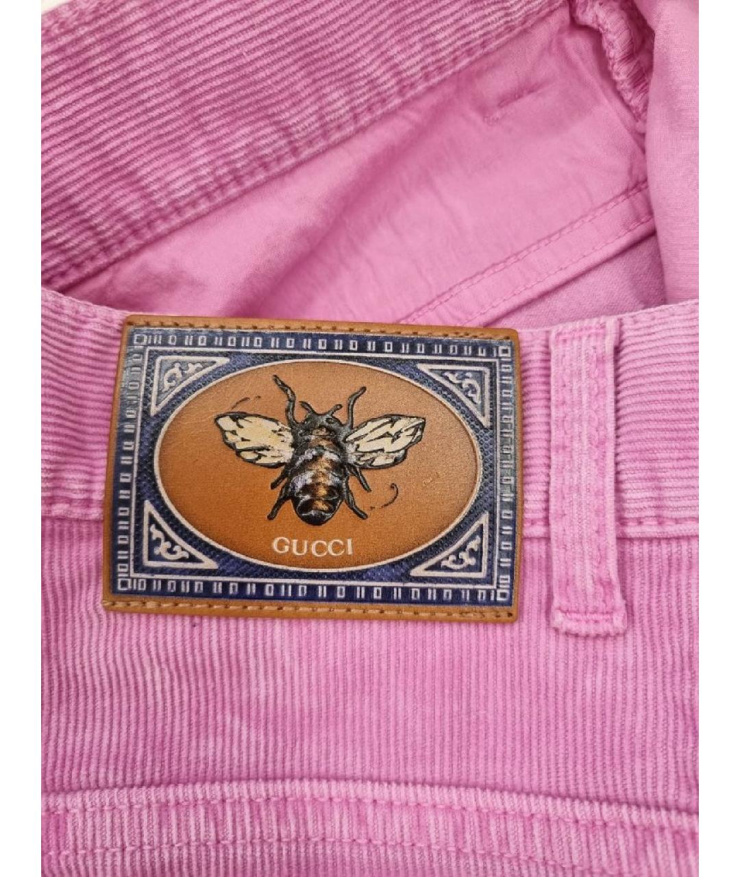GUCCI Розовые хлопковые джинсы клеш, фото 4