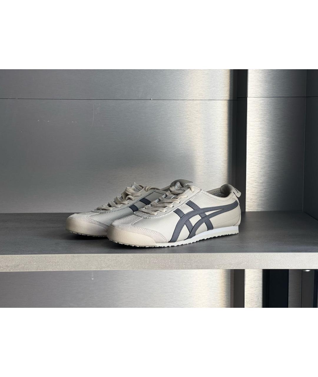 ONITSUKA TIGER Бежевые кожаные кроссовки, фото 6