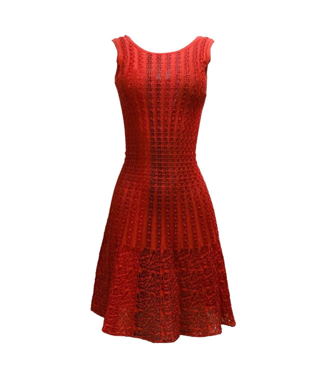 ALAIA Красное вискозное коктейльное платье, фото 1