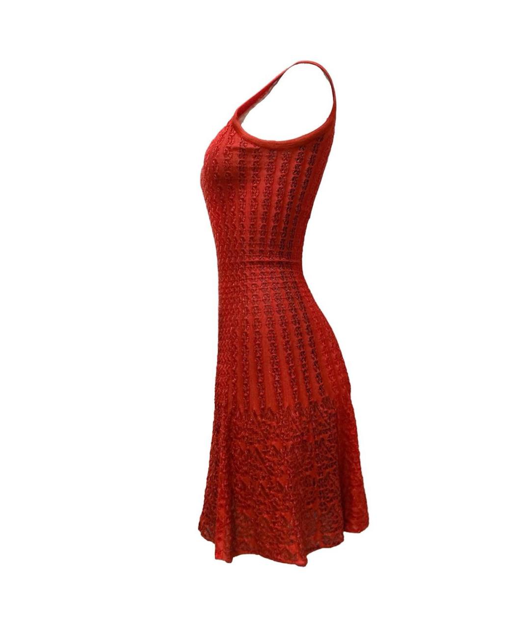 ALAIA Красное вискозное коктейльное платье, фото 2