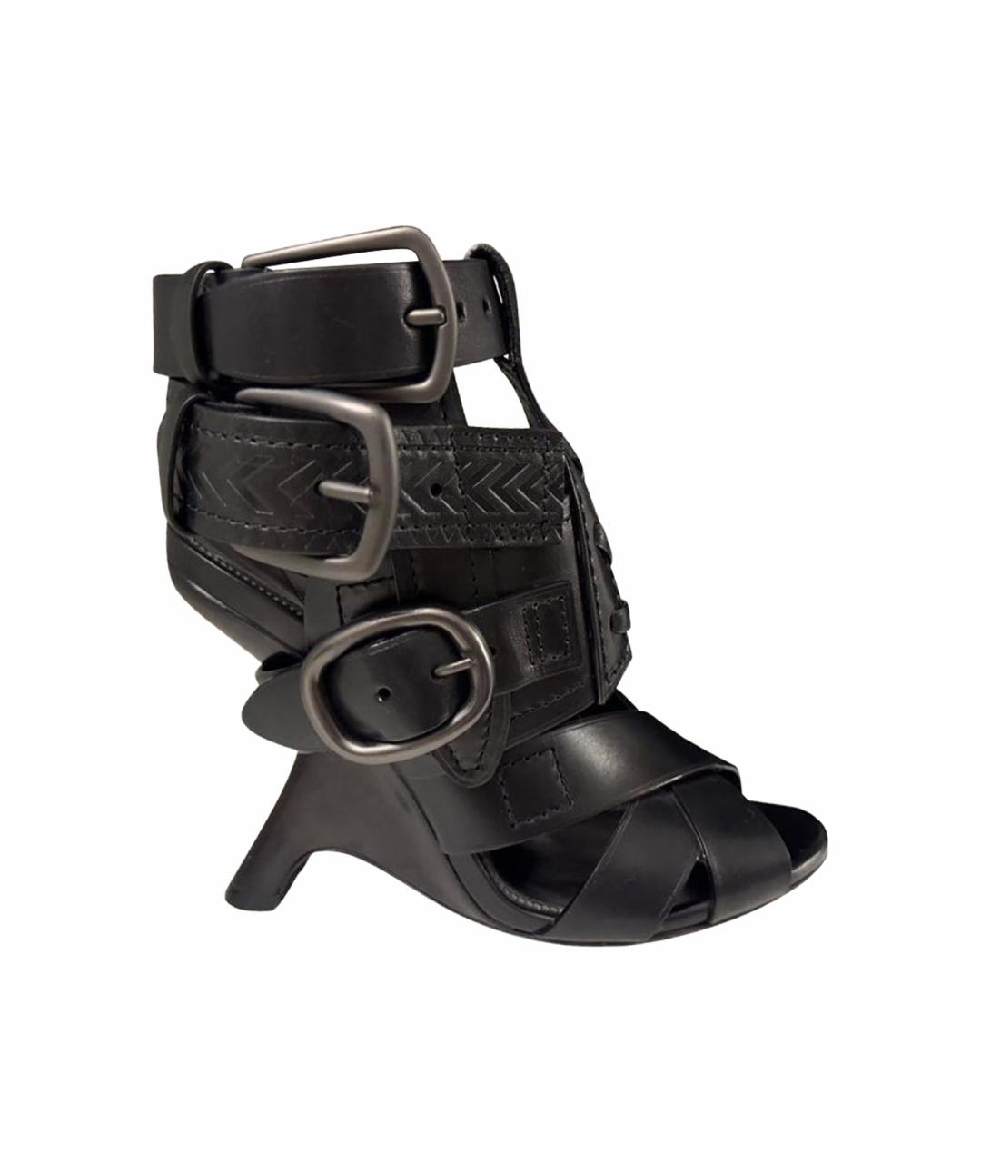 TOM FORD Черные кожаные босоножки, фото 1