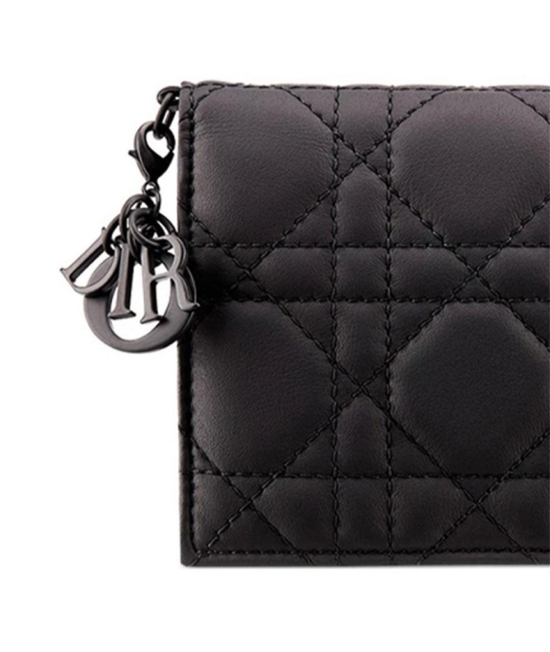 CHRISTIAN DIOR Черный кожаный кошелек, фото 4