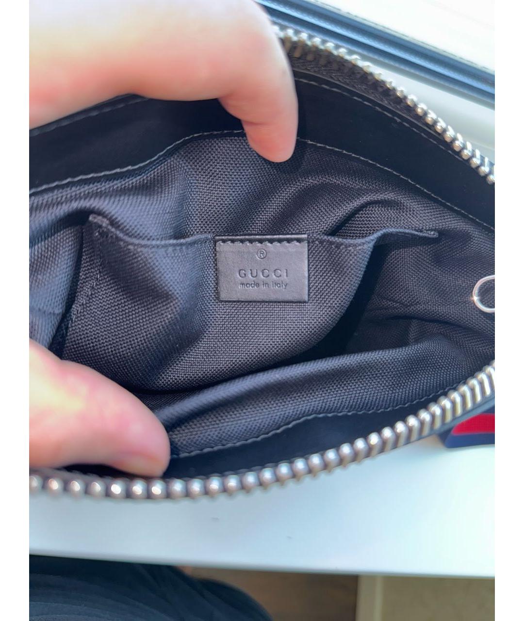 GUCCI Черная кожаная сумка на плечо, фото 4