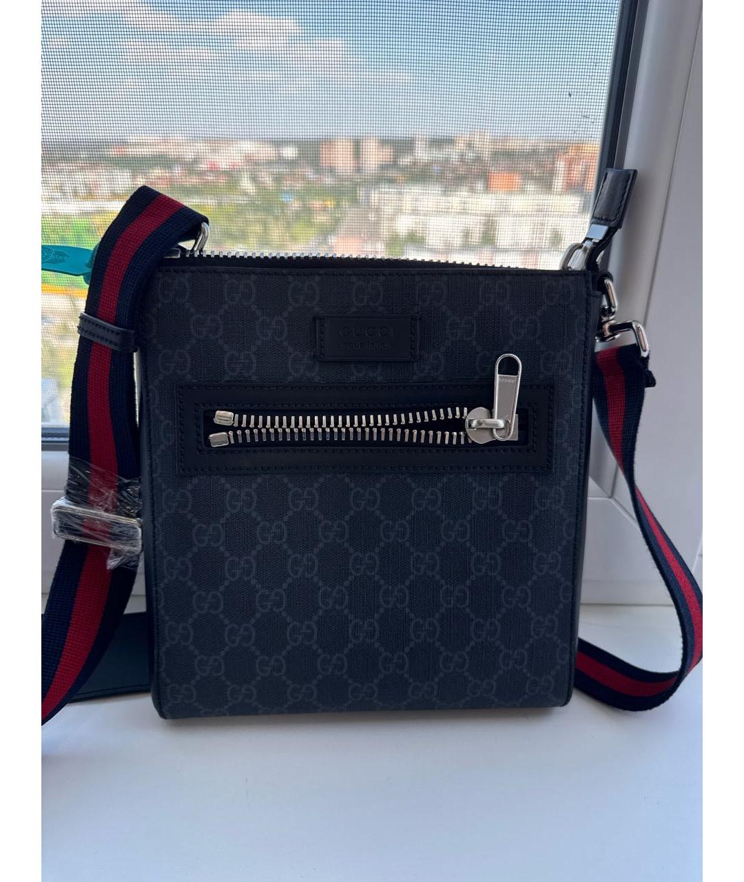 GUCCI Черная кожаная сумка на плечо, фото 3