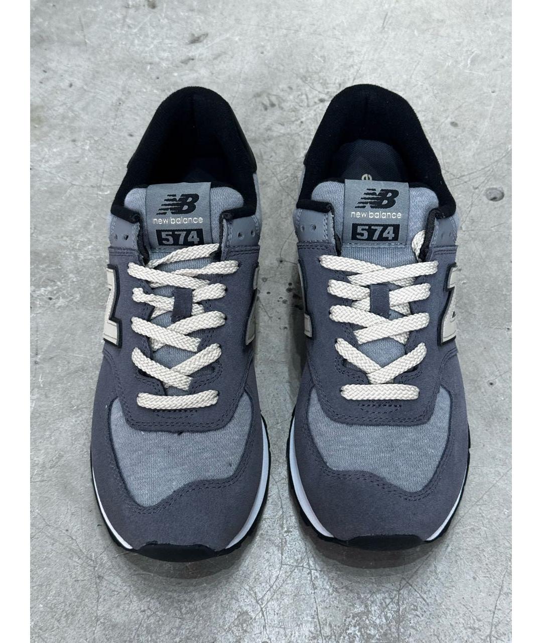 NEW BALANCE Антрацитовые замшевые низкие кроссовки / кеды, фото 2