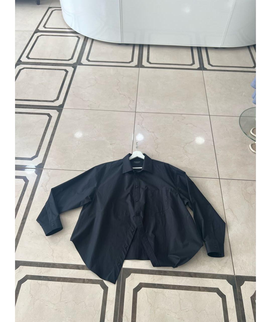 BALENCIAGA Черная хлопковая рубашка, фото 4