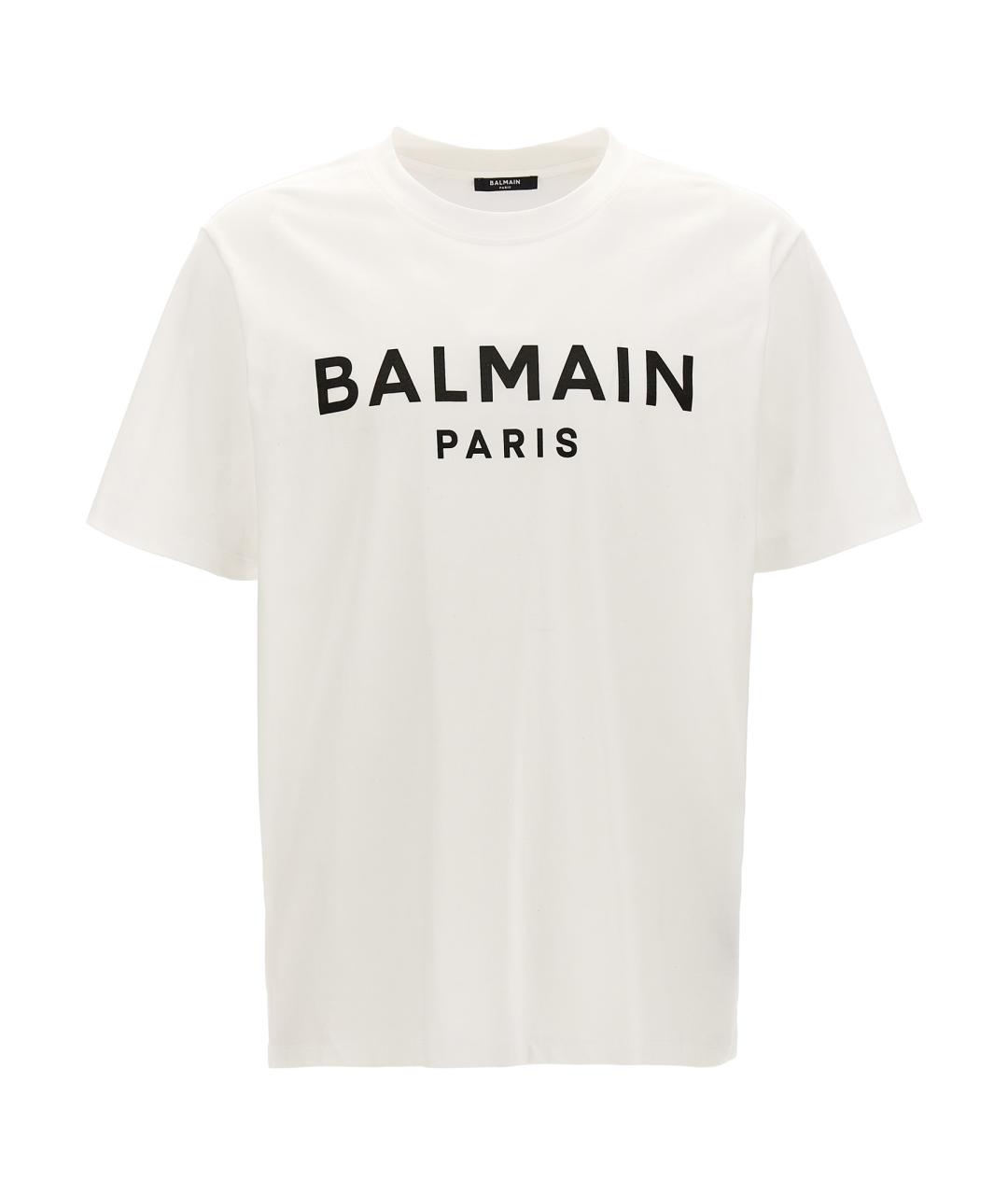 BALMAIN Белая хлопковая футболка, фото 1