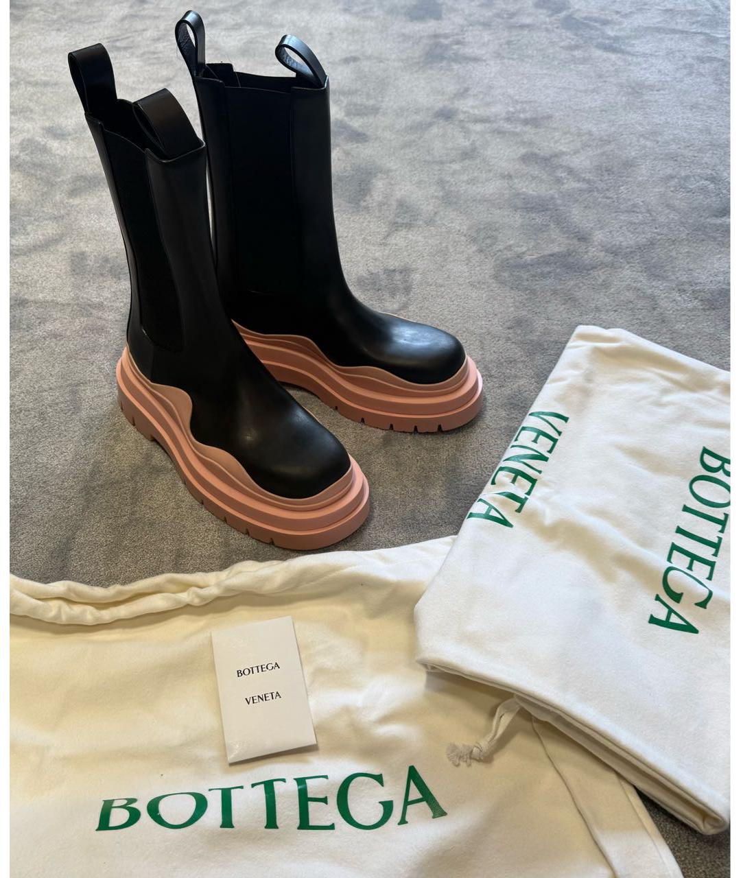 BOTTEGA VENETA Черные кожаные ботинки, фото 5