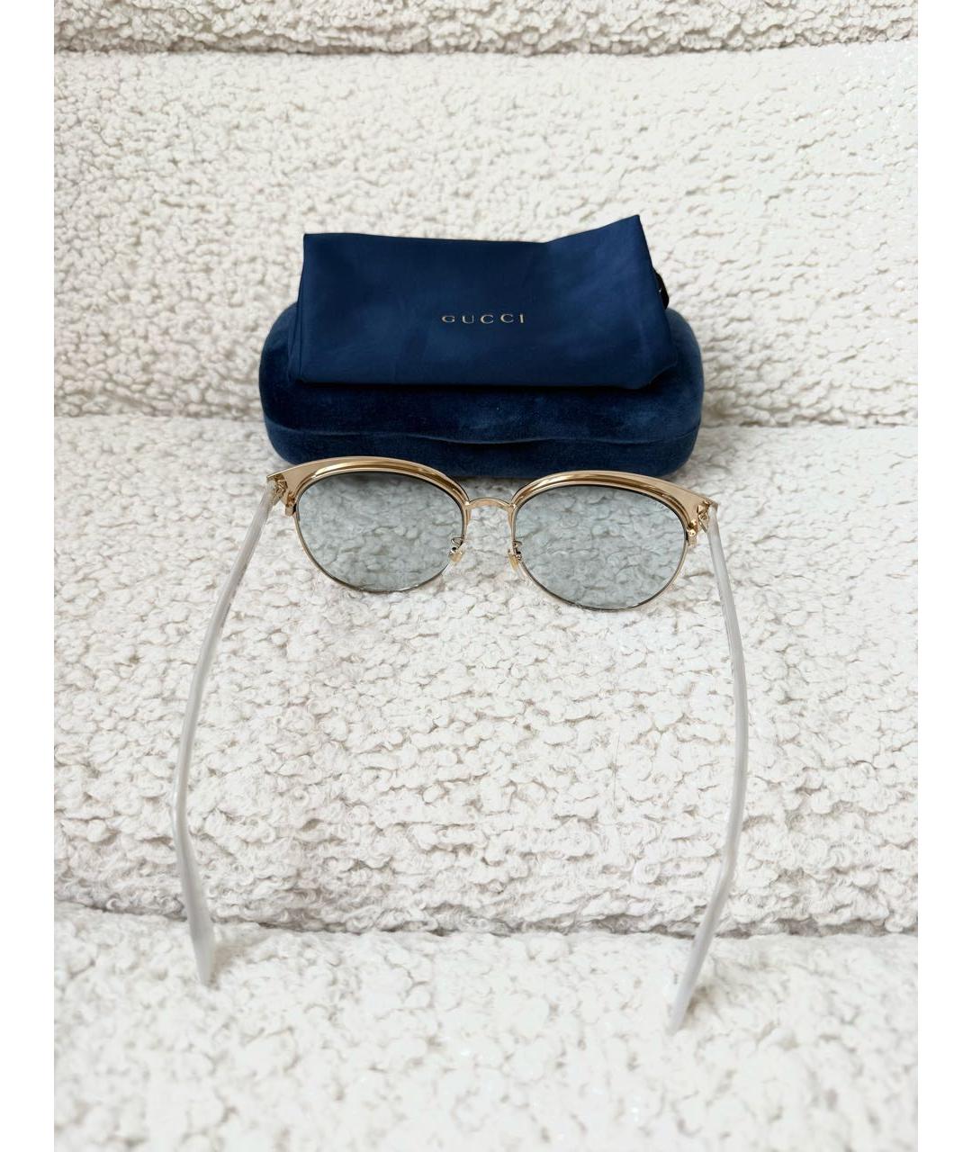 GUCCI Голубые пластиковые солнцезащитные очки, фото 3