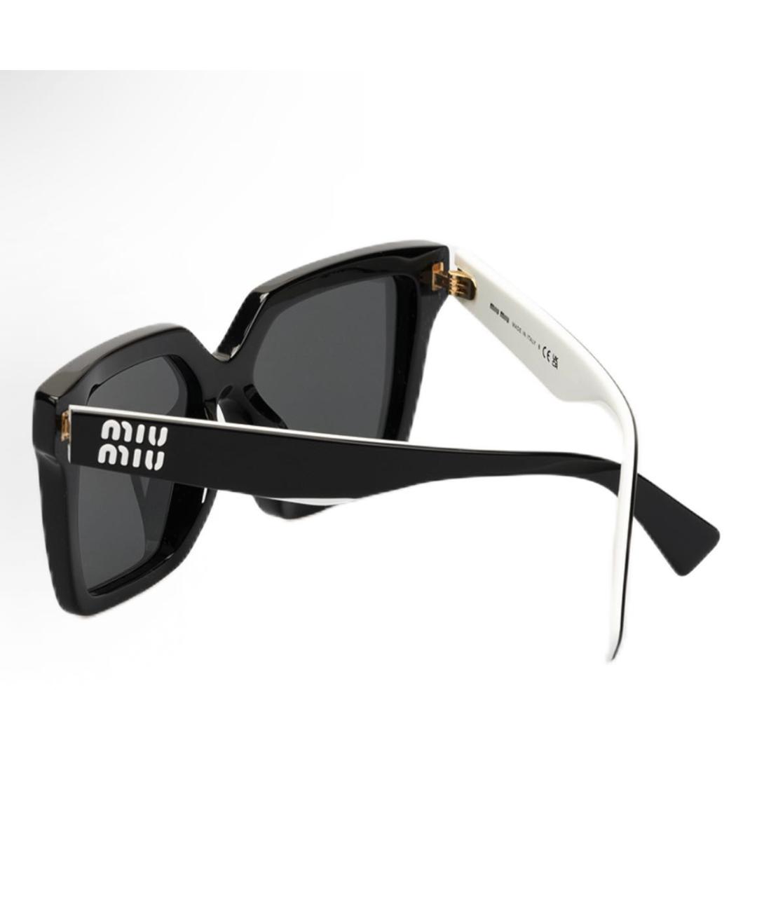 MIU MIU Черные пластиковые солнцезащитные очки, фото 3