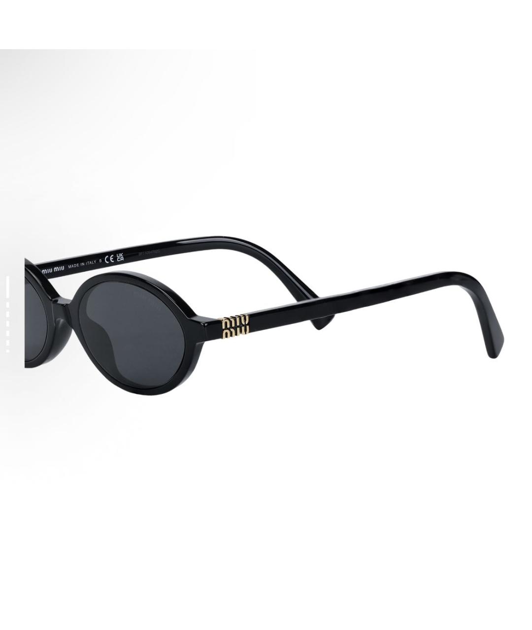 MIU MIU Черные пластиковые солнцезащитные очки, фото 4