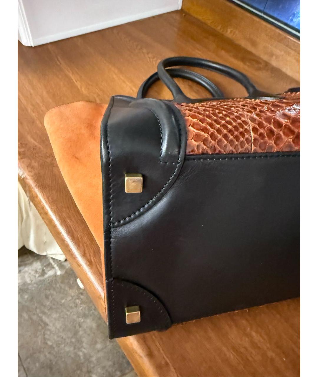 CELINE Бордовая кожаная сумка тоут, фото 5