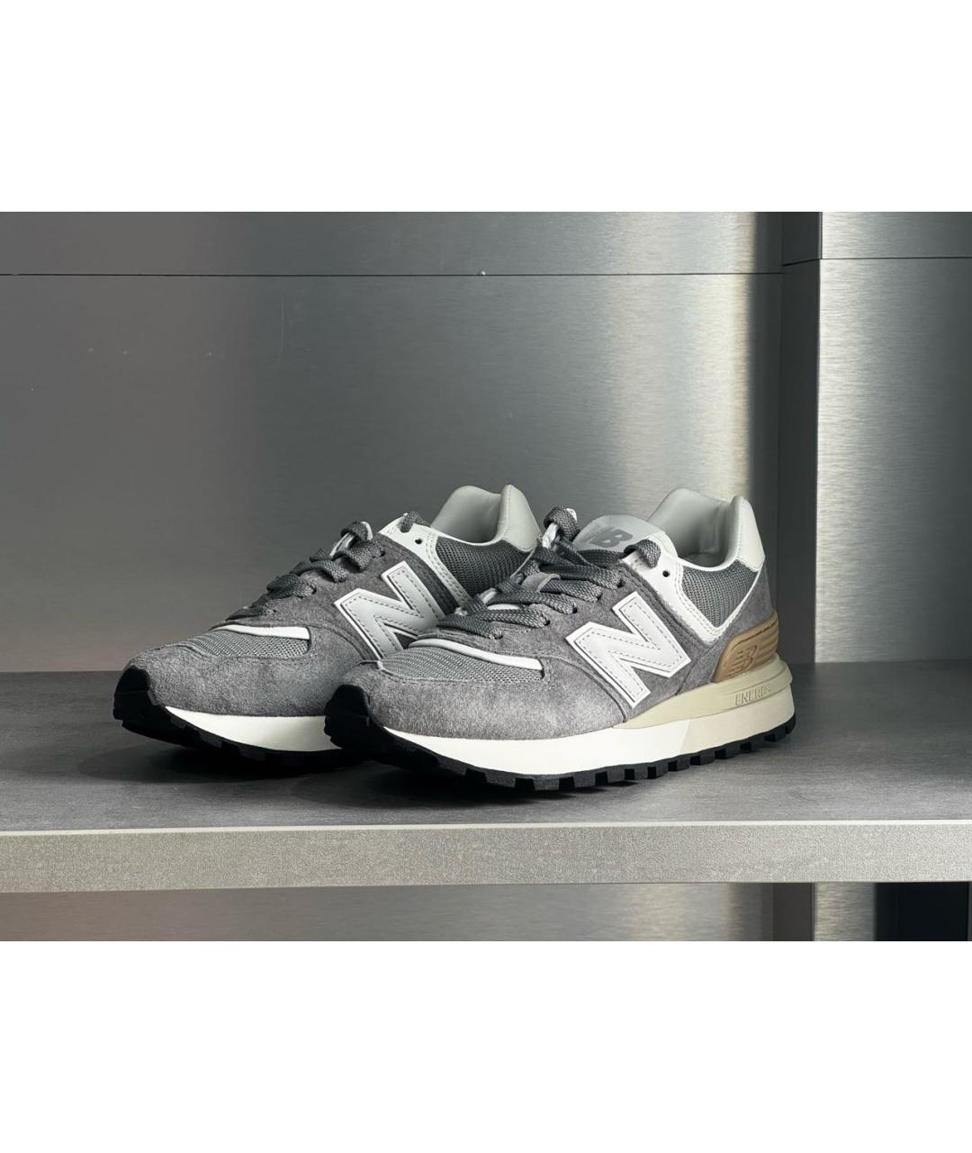 NEW BALANCE Серые замшевые кроссовки, фото 5