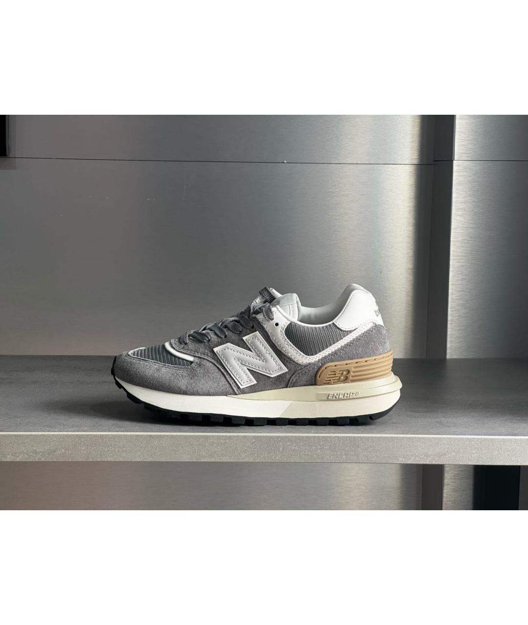 NEW BALANCE Серые замшевые кроссовки, фото 7