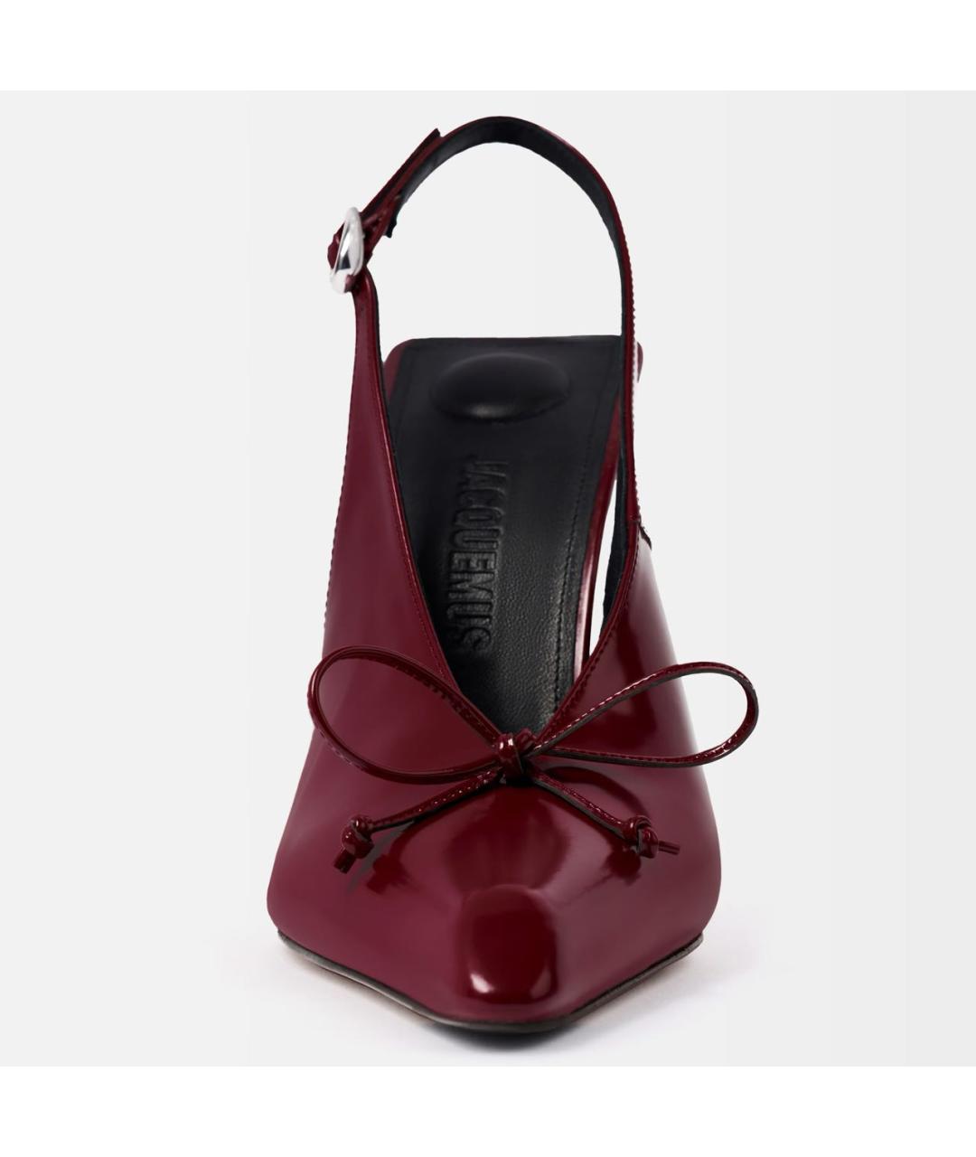 JACQUEMUS Бордовые кожаные туфли, фото 5