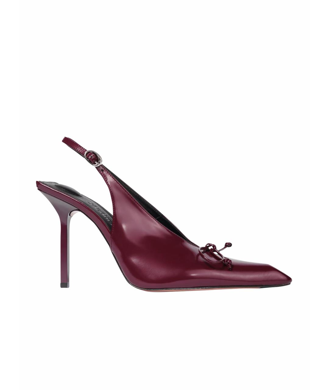 JACQUEMUS Бордовые кожаные туфли, фото 1