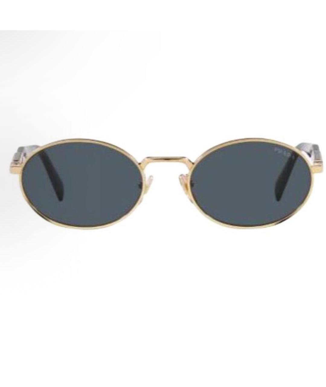 PRADA Золотые металлические солнцезащитные очки, фото 4