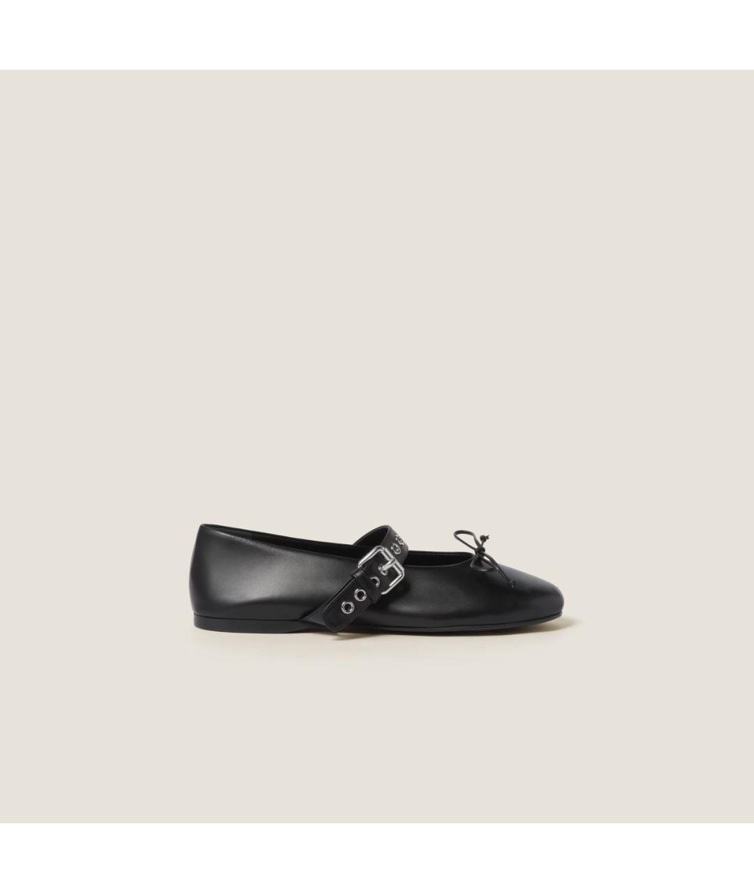 MIU MIU Черные кожаные балетки, фото 5