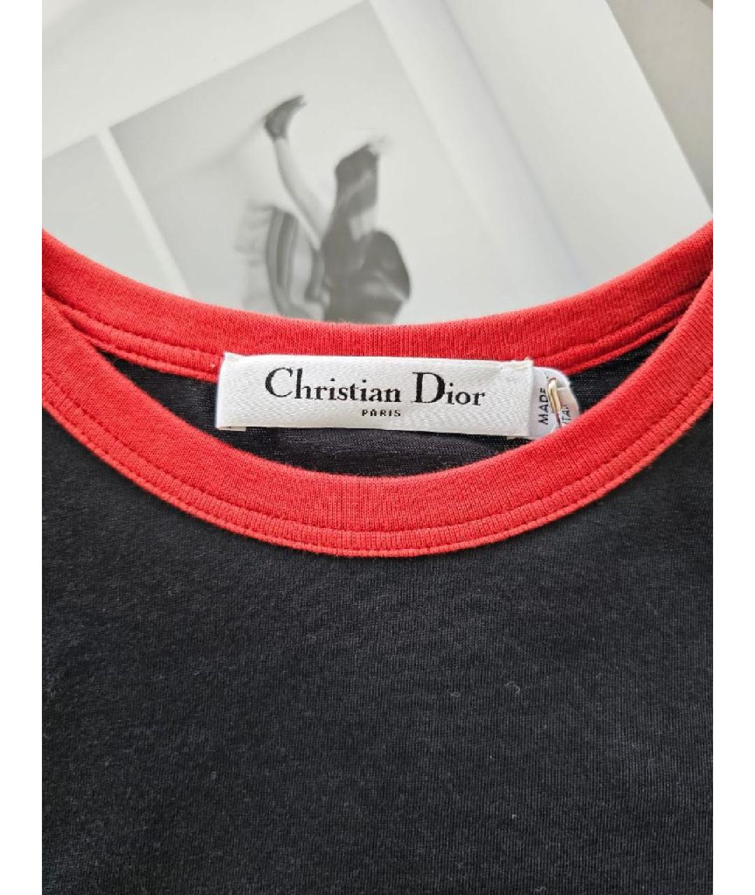 CHRISTIAN DIOR Черная хлопковая футболка, фото 9