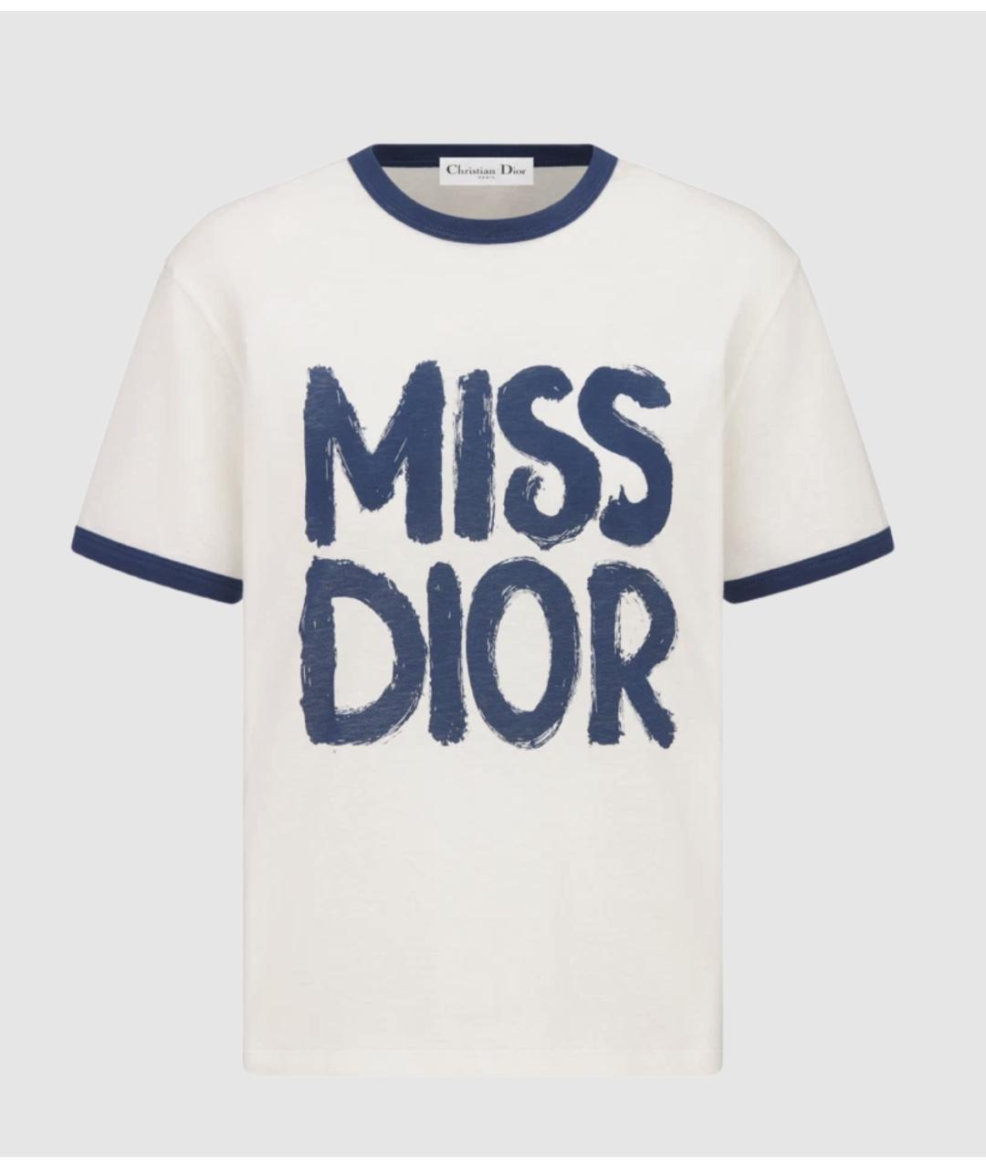 CHRISTIAN DIOR Белая хлопковая футболка, фото 2