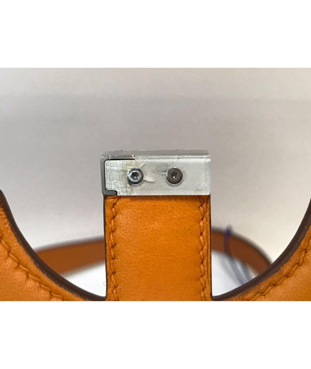 HERMES Оранжевая кожаная сумка через плечо, фото 7