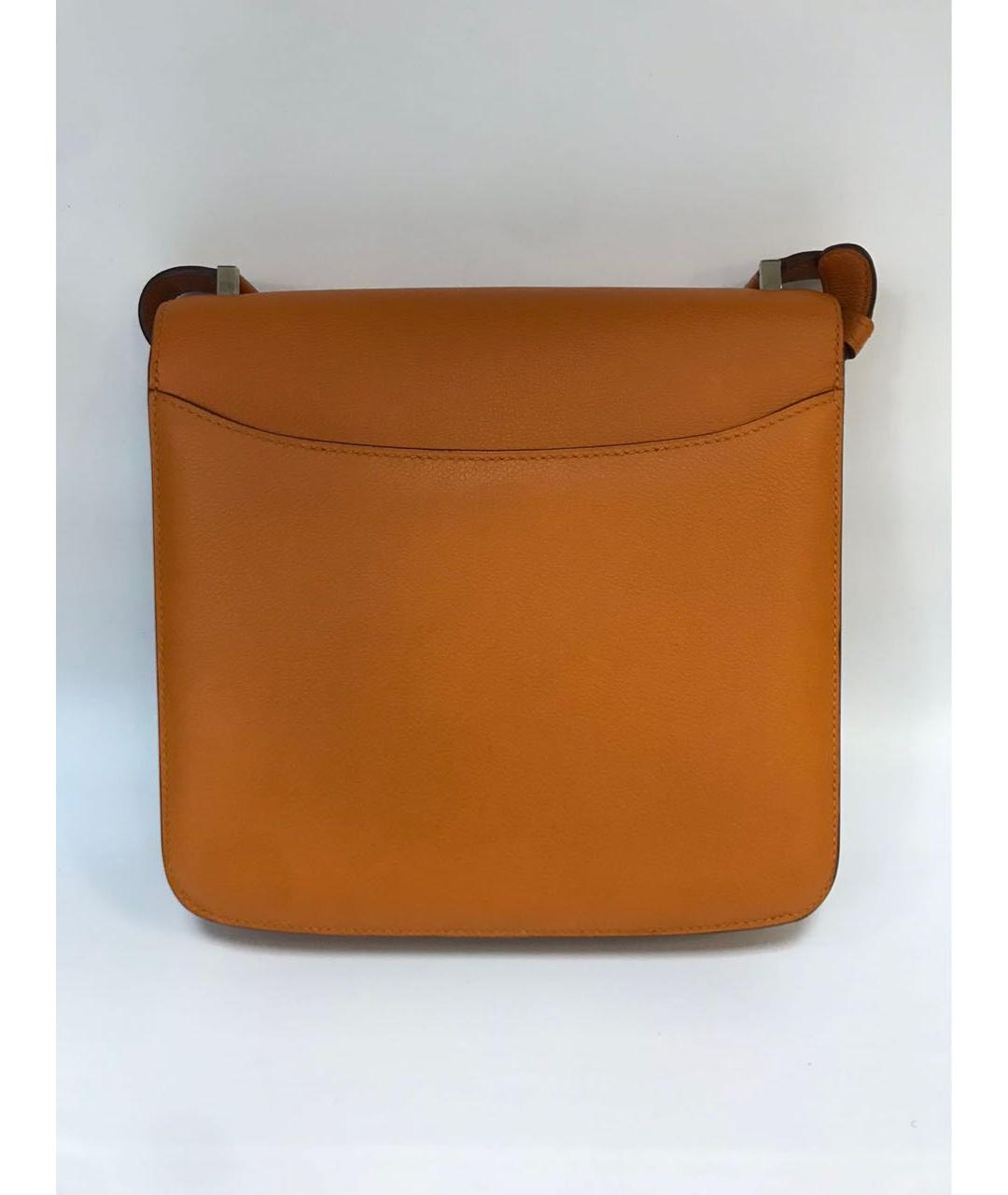 HERMES Оранжевая кожаная сумка через плечо, фото 2
