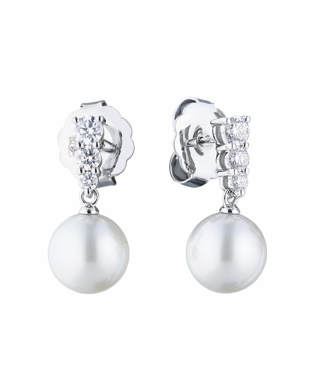 Mikimoto Золотые серьги из белого золота, фото 1