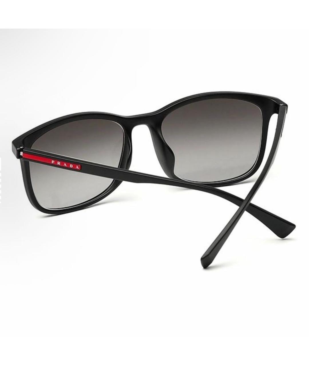 PRADA Черные пластиковые солнцезащитные очки, фото 3