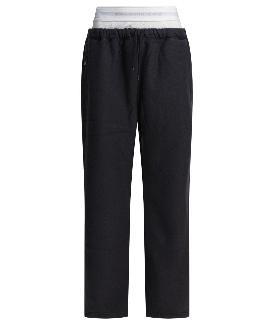 ALEXANDER WANG Черные хлопковые прямые брюки, фото 1