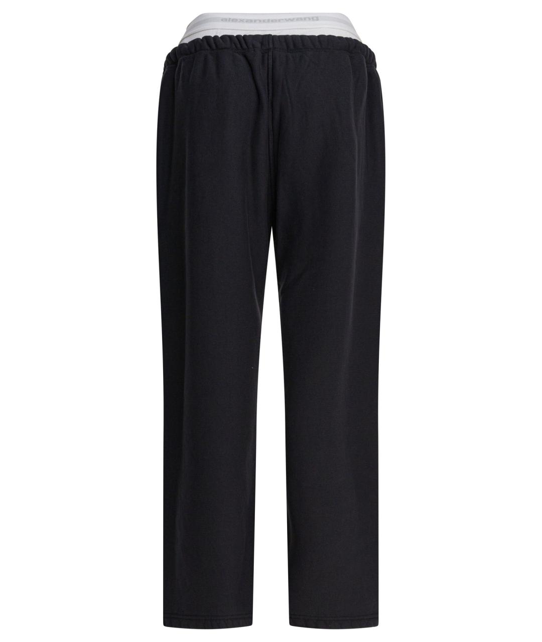 ALEXANDER WANG Черные хлопковые прямые брюки, фото 2