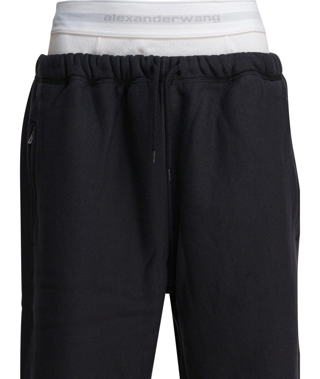 ALEXANDER WANG Черные хлопковые прямые брюки, фото 3