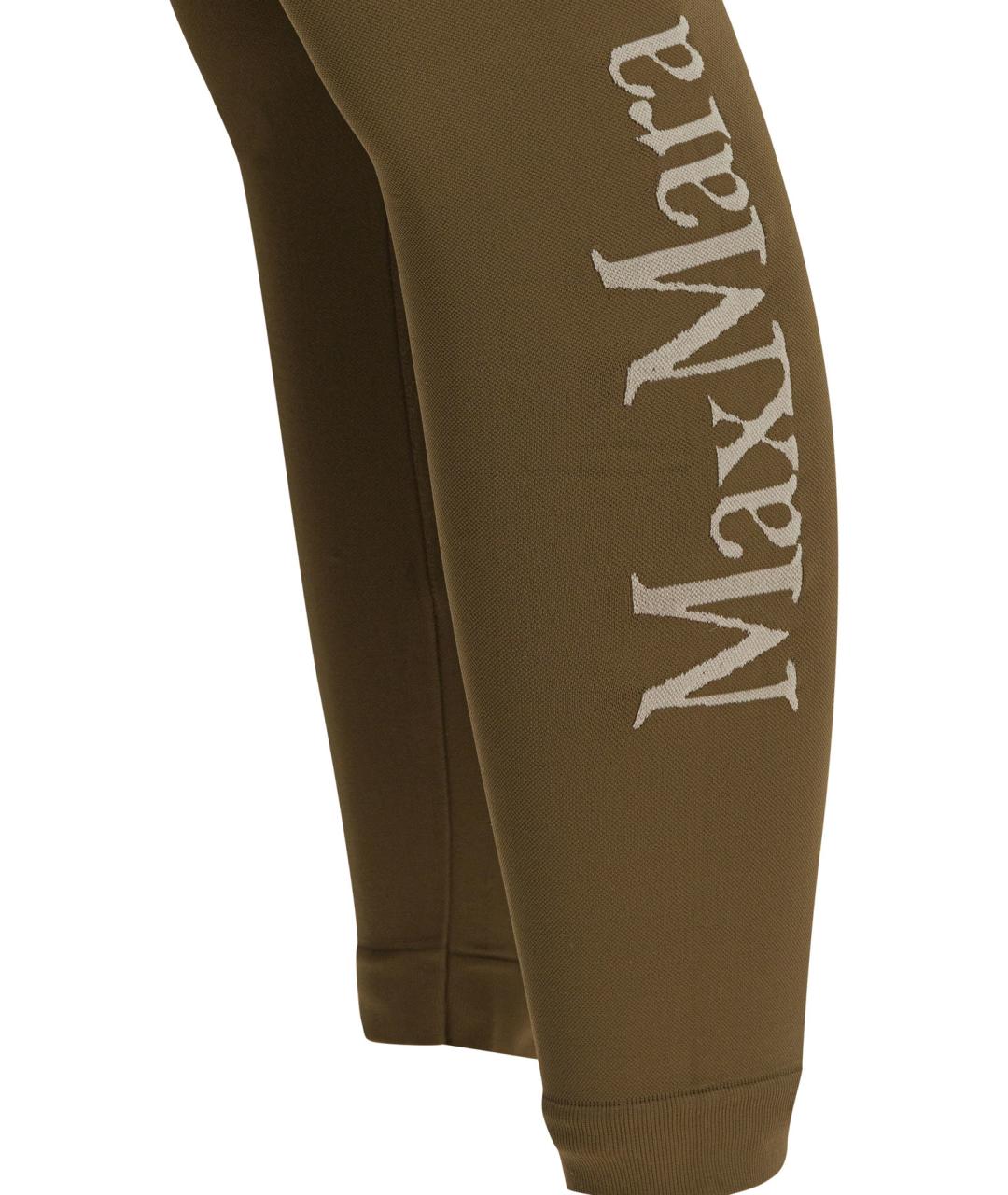 'S MAX MARA Коричневые полиамидовые леггинсы и велосипедки, фото 4