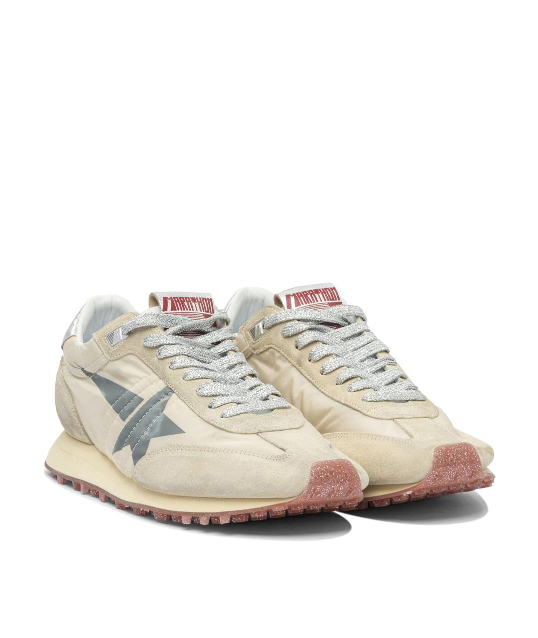 GOLDEN GOOSE DELUXE BRAND Бежевые синтетические низкие кроссовки / кеды, фото 2