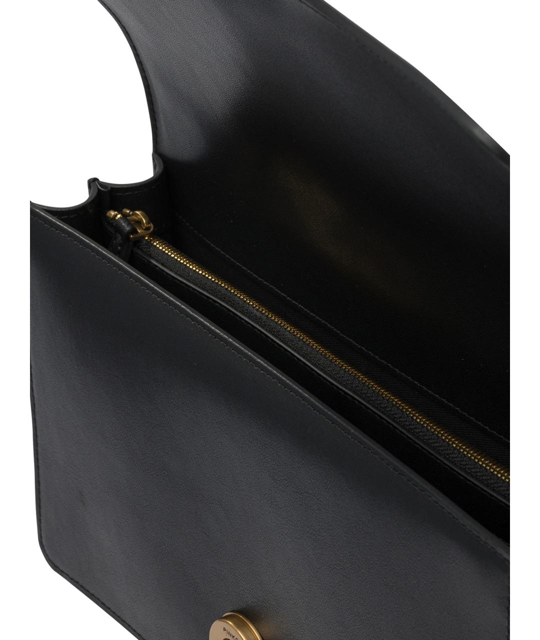 PINKO Черная кожаная сумка через плечо, фото 5