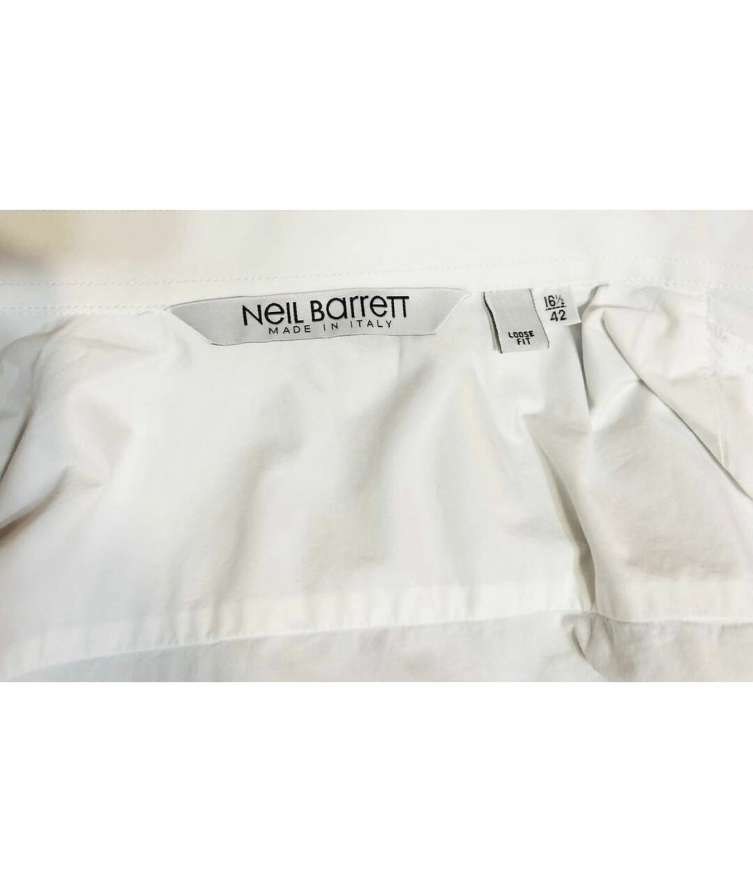 NEIL BARRETT Белая хлопковая кэжуал рубашка, фото 3