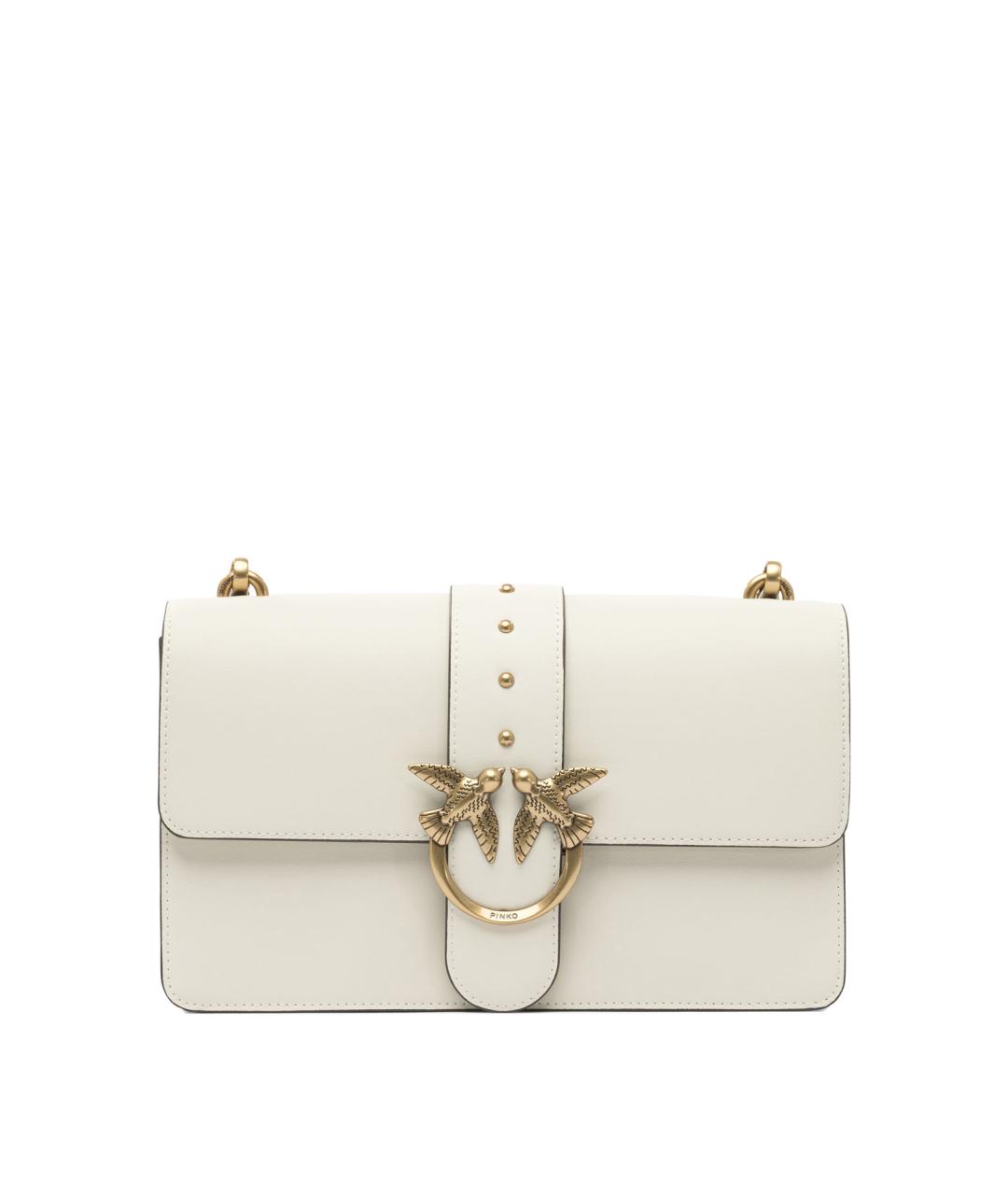 PINKO Белая кожаная сумка через плечо, фото 1