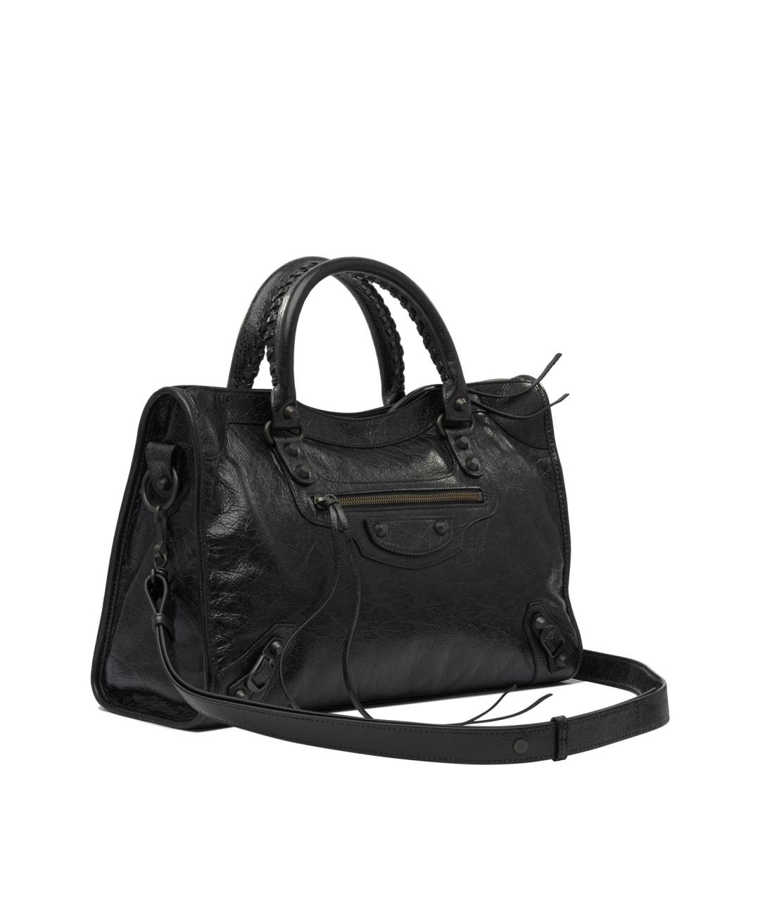 BALENCIAGA Черная кожаная сумка тоут, фото 2