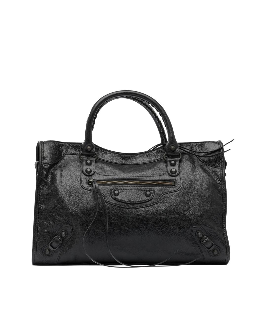 BALENCIAGA Черная кожаная сумка тоут, фото 1