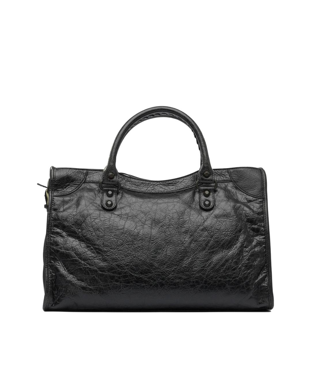 BALENCIAGA Черная кожаная сумка тоут, фото 3