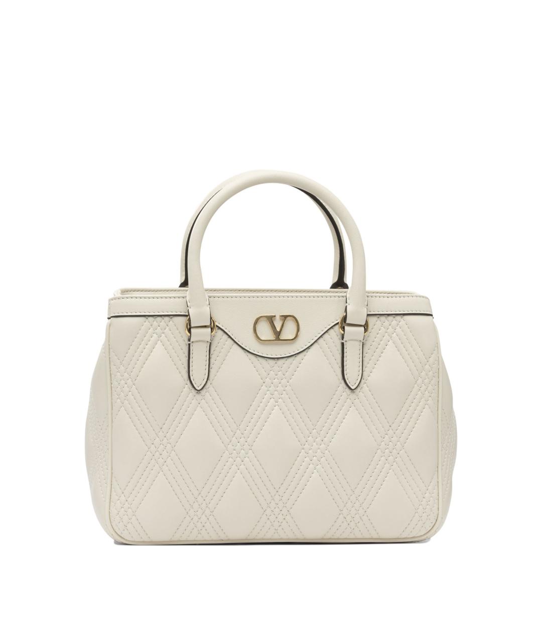 VALENTINO Бежевая кожаная сумка тоут, фото 1