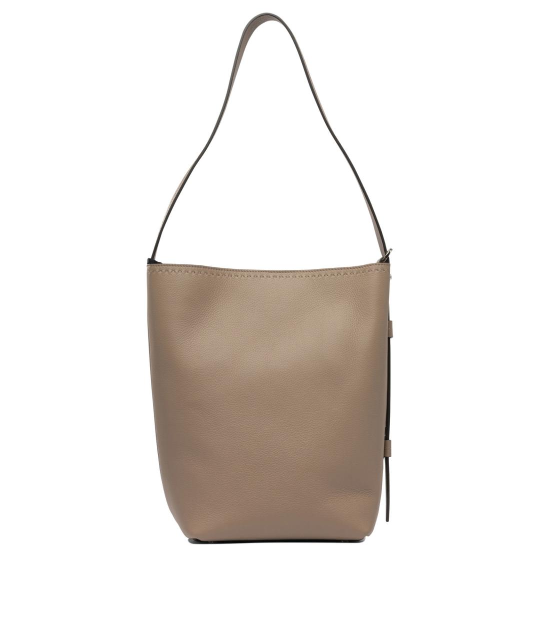 MAX MARA Бежевая кожаная сумка через плечо, фото 3