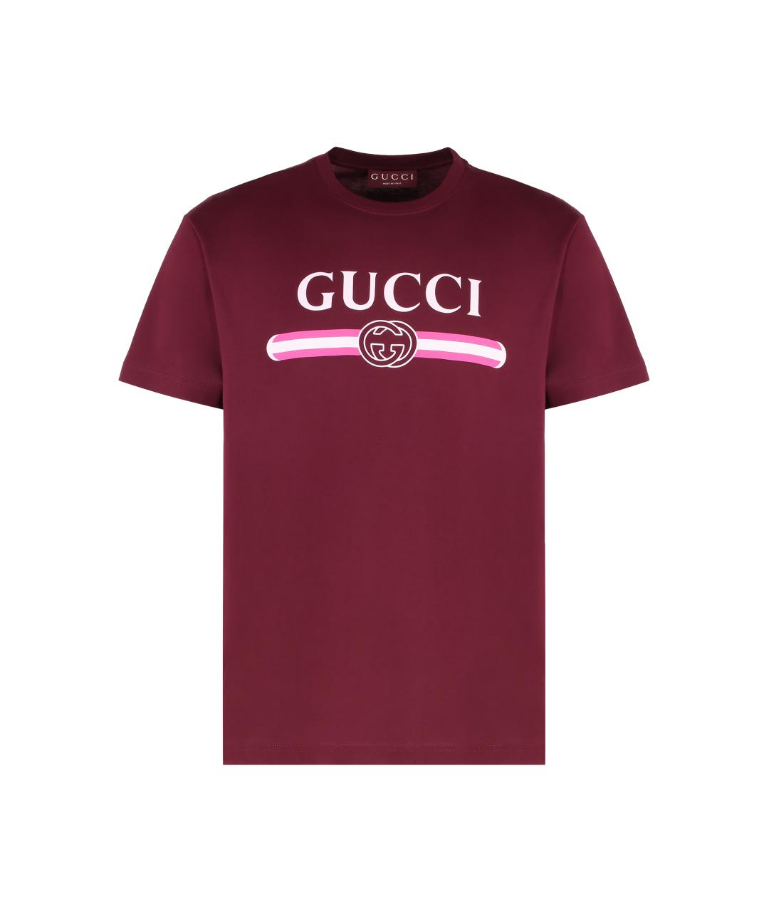 GUCCI Красная хлопковая футболка, фото 1