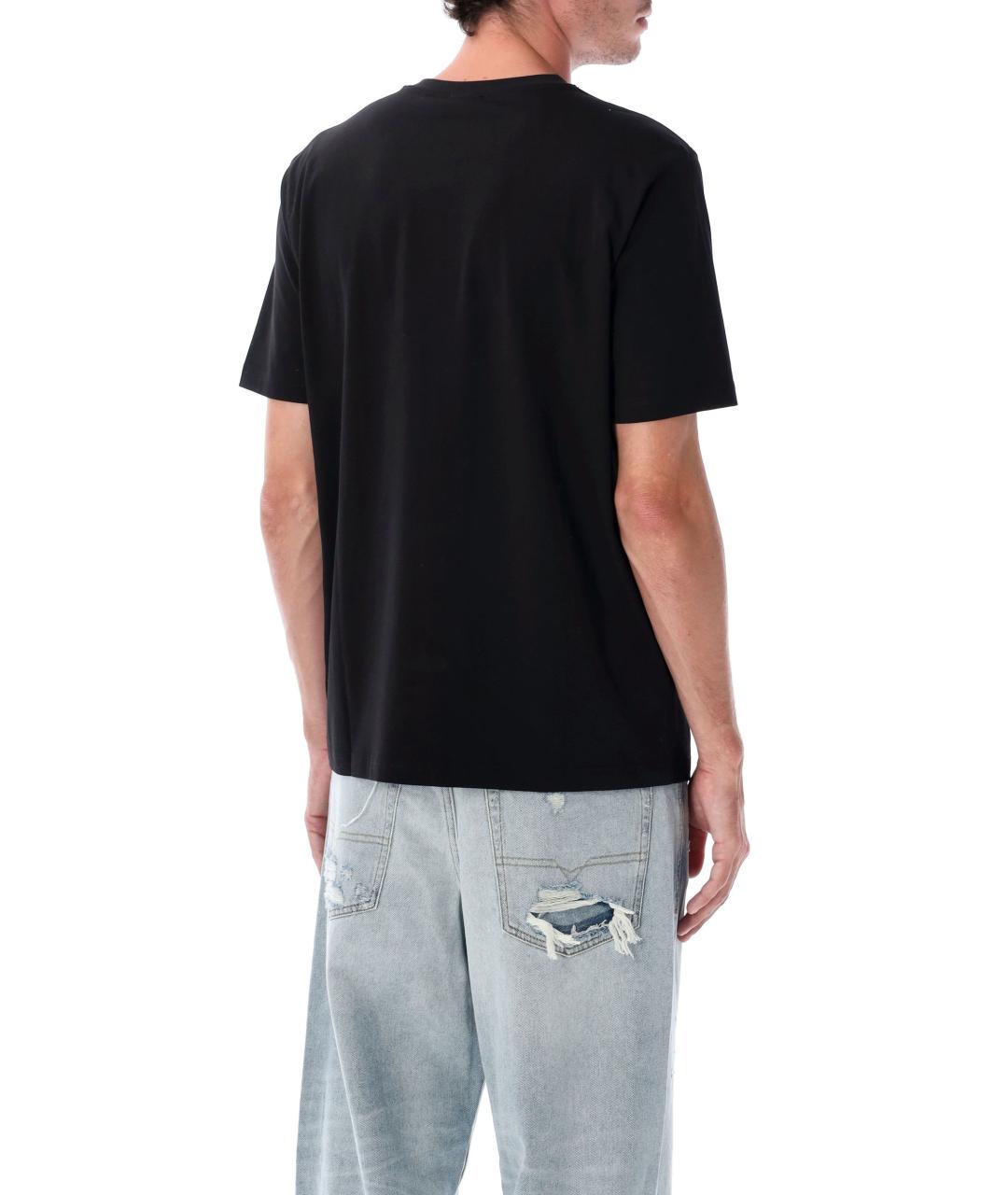 DIESEL Черная хлопковая футболка, фото 2