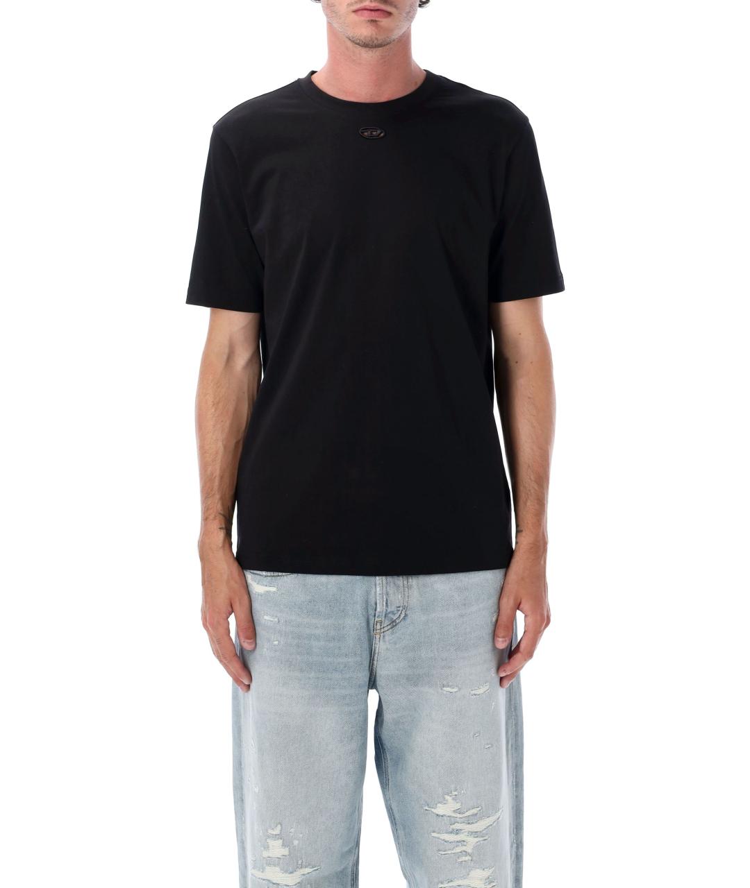 DIESEL Черная хлопковая футболка, фото 4