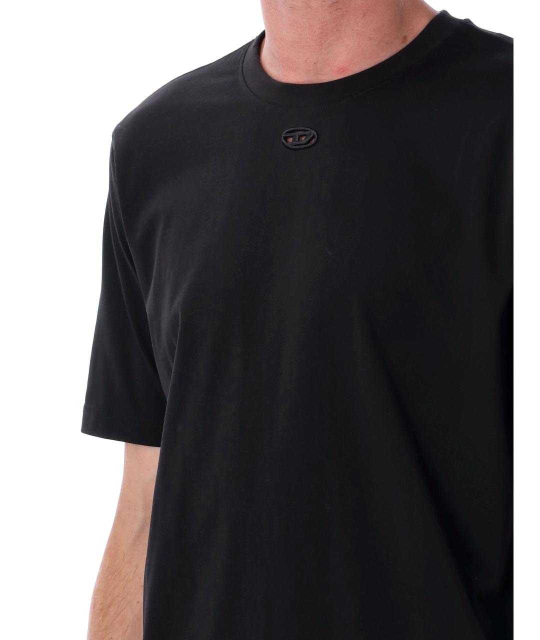 DIESEL Черная хлопковая футболка, фото 3