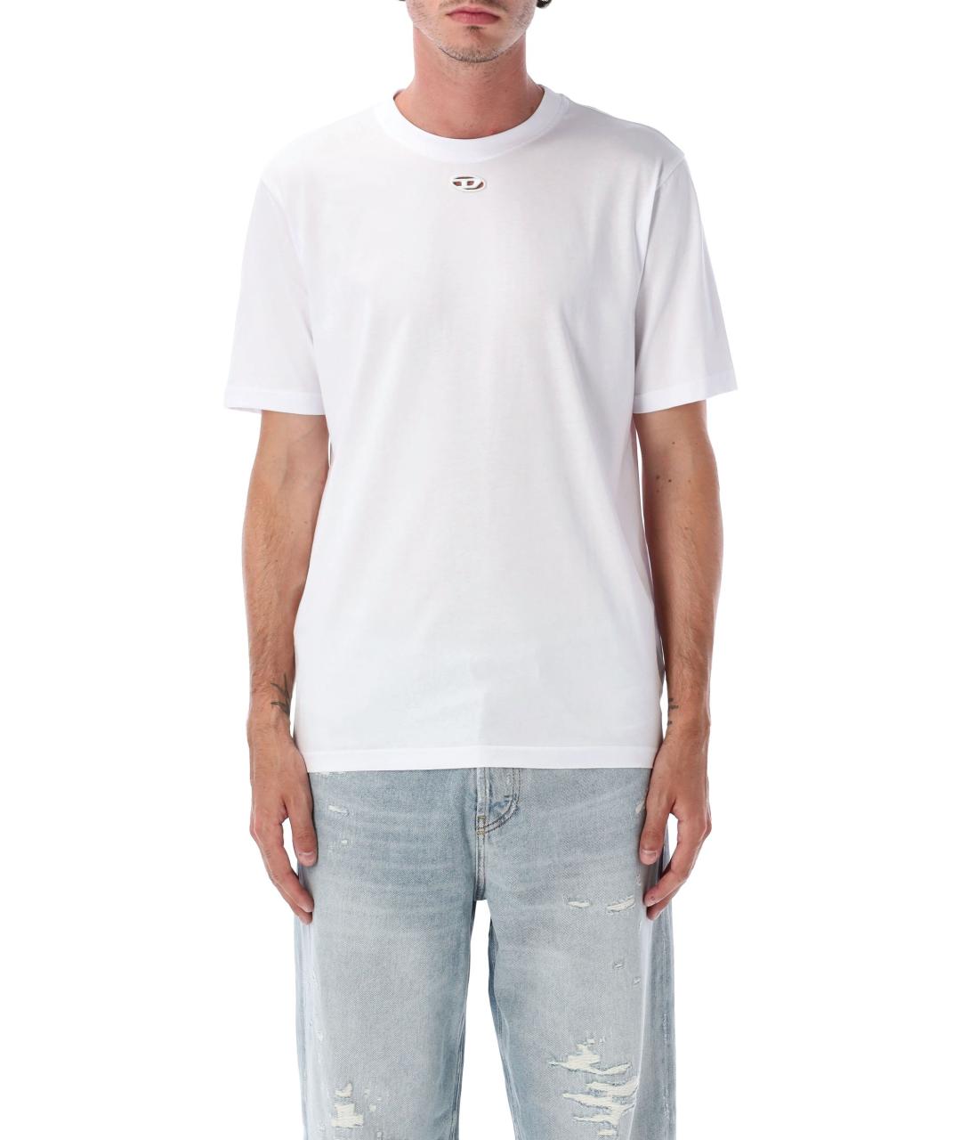 DIESEL Белая хлопковая футболка, фото 4