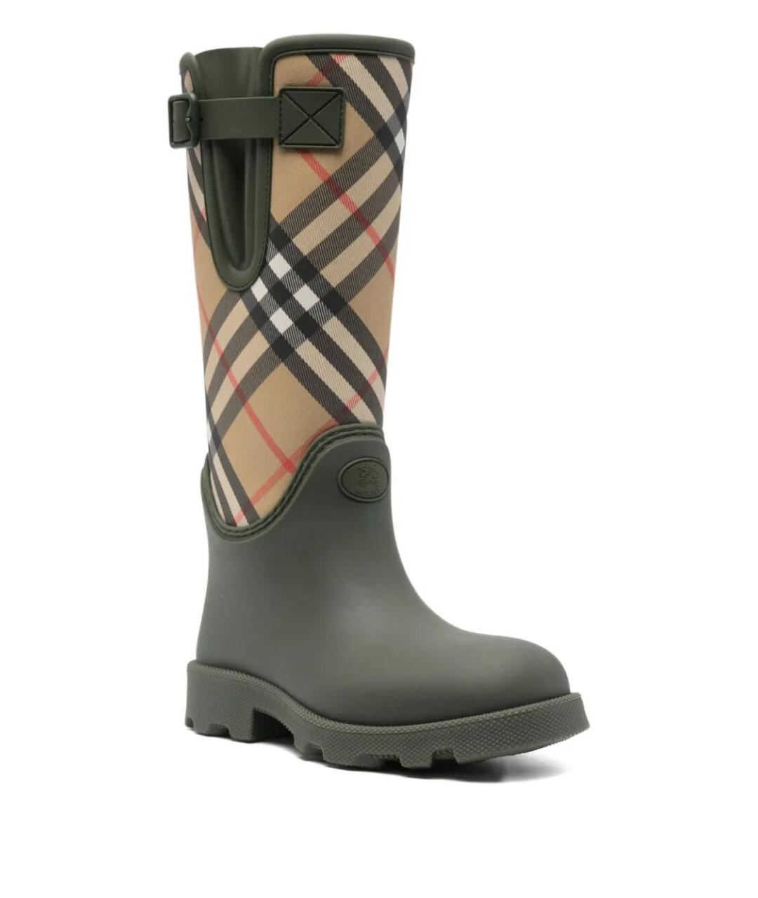 BURBERRY Зеленые резиновые сапоги, фото 2
